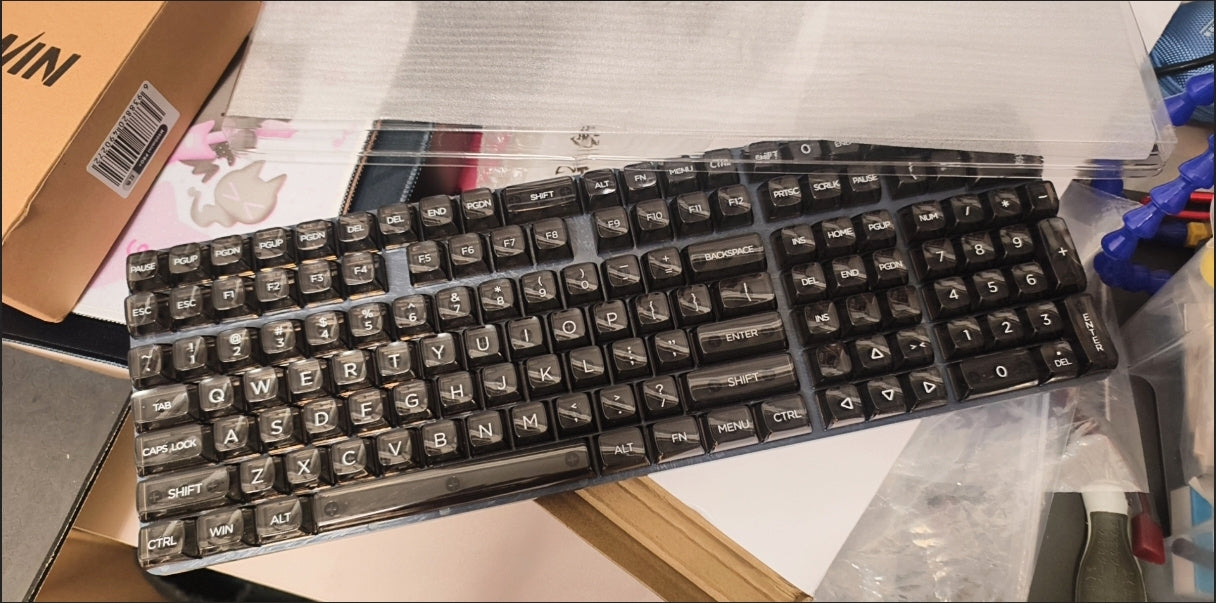 132 Key Transparent/Clear Keycap - Black