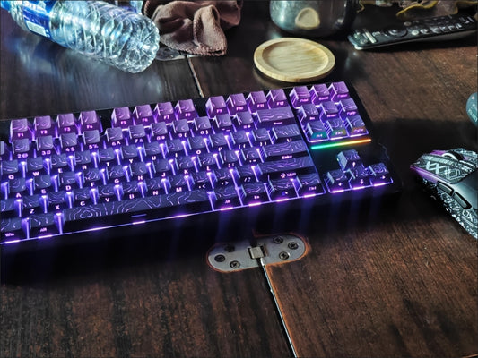 Purple Gradient Shinethrough Topographic 134 Keys Keycaps Set