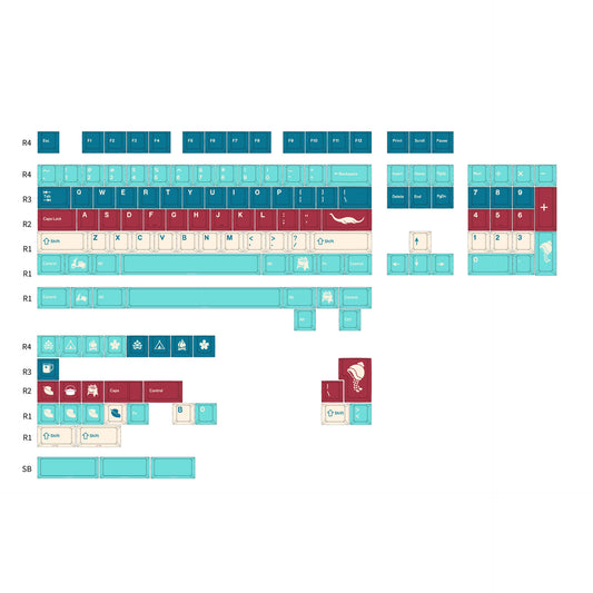 Keykobo Lake Cherry Profile 1.7mm PBT 120+ Keys Keycaps Set