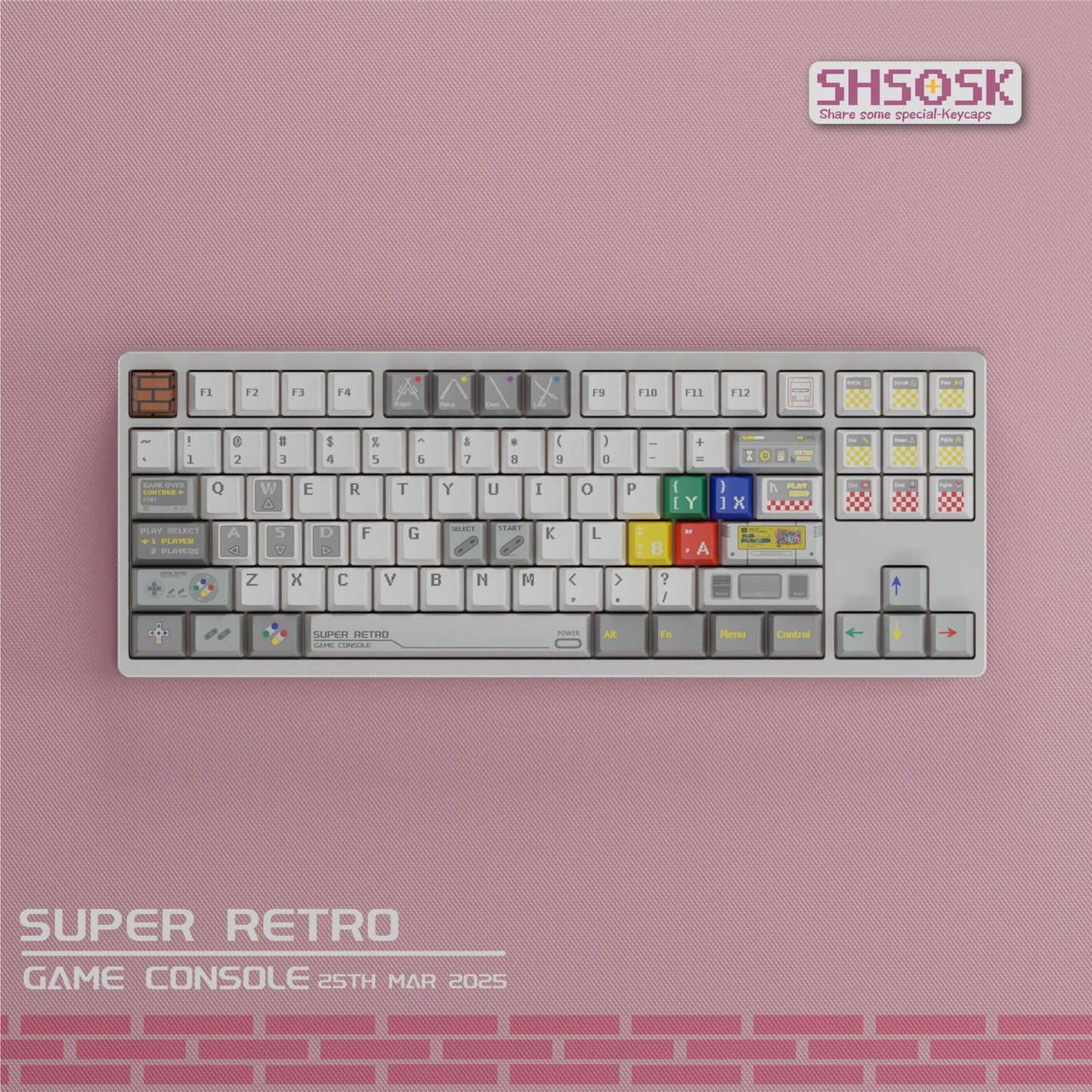 SHSOSK Super Retro Console 1.7mm PBT Keycaps Set