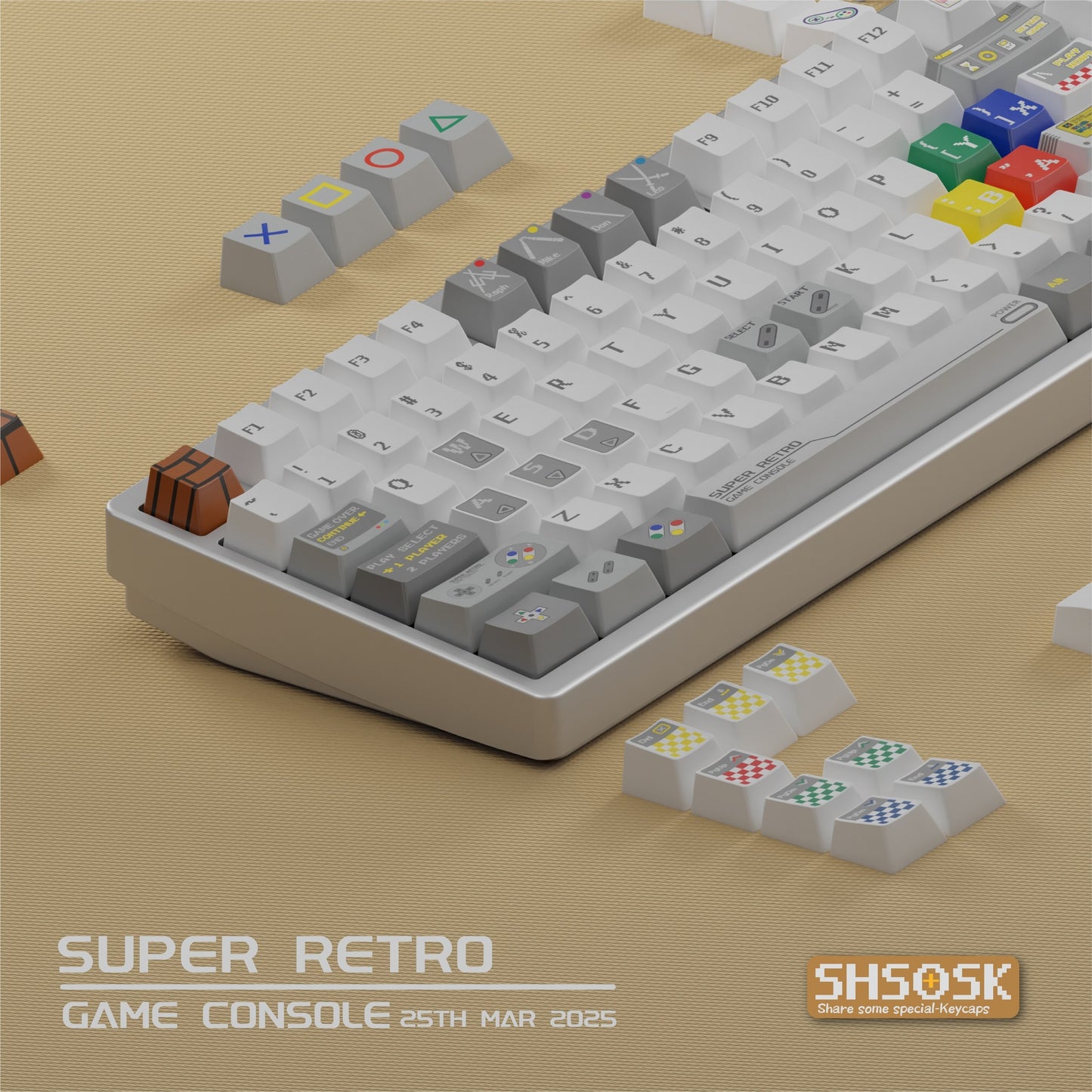 SHSOSK Super Retro Console 1.7mm PBT Keycaps Set