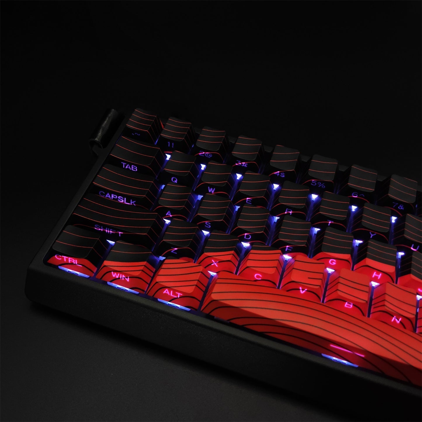 Red Wave Topographic PBT 120+ Keycaps Set