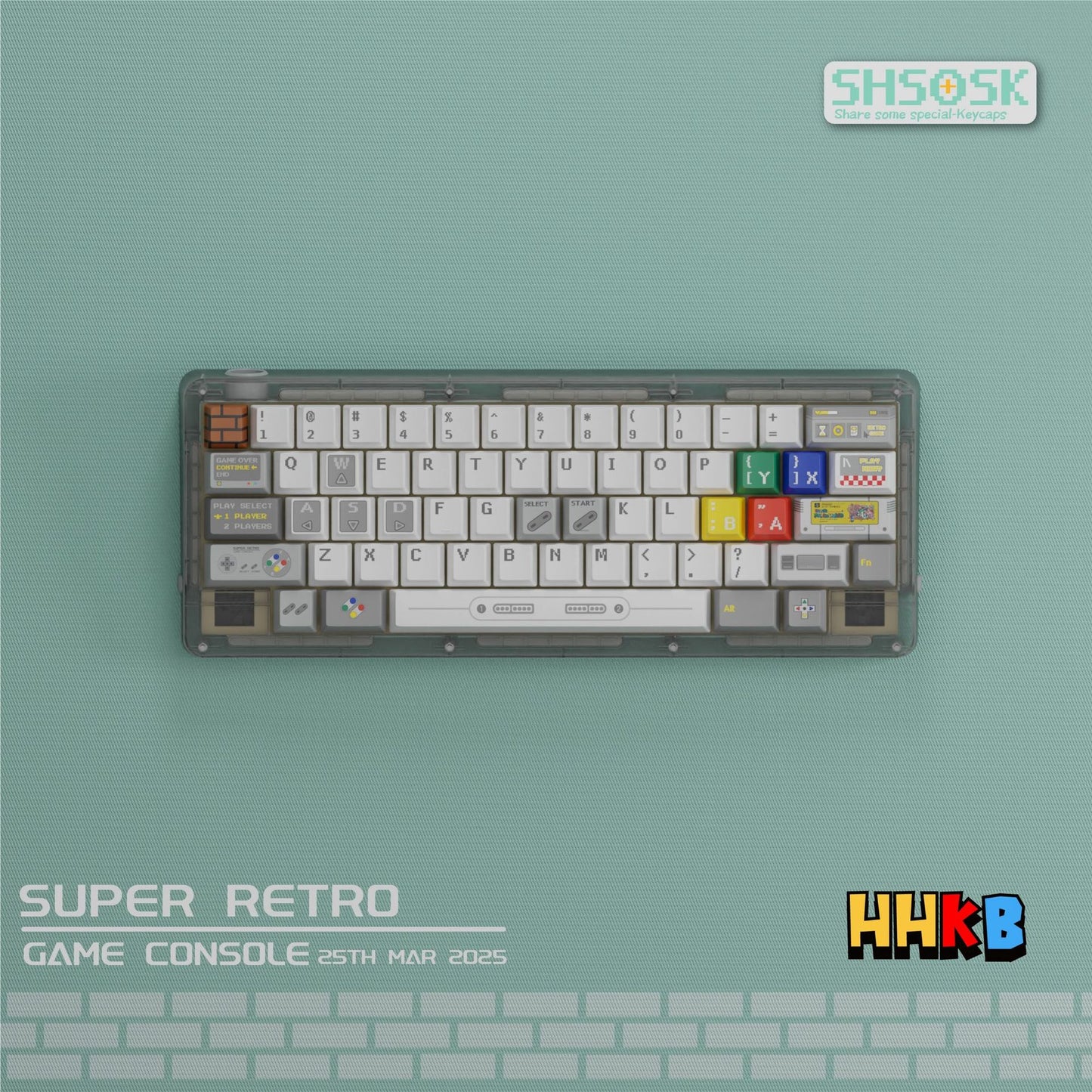 SHSOSK Super Retro Console 1.7mm PBT Keycaps Set