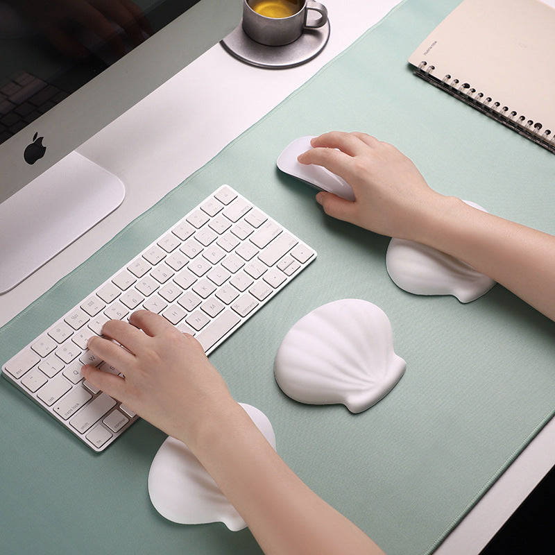 Silicone Filled Shell Shaped Keyboard Mouse Wrist Rest