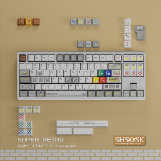 SHSOSK Super Retro Console 1.7mm PBT Keycaps Set