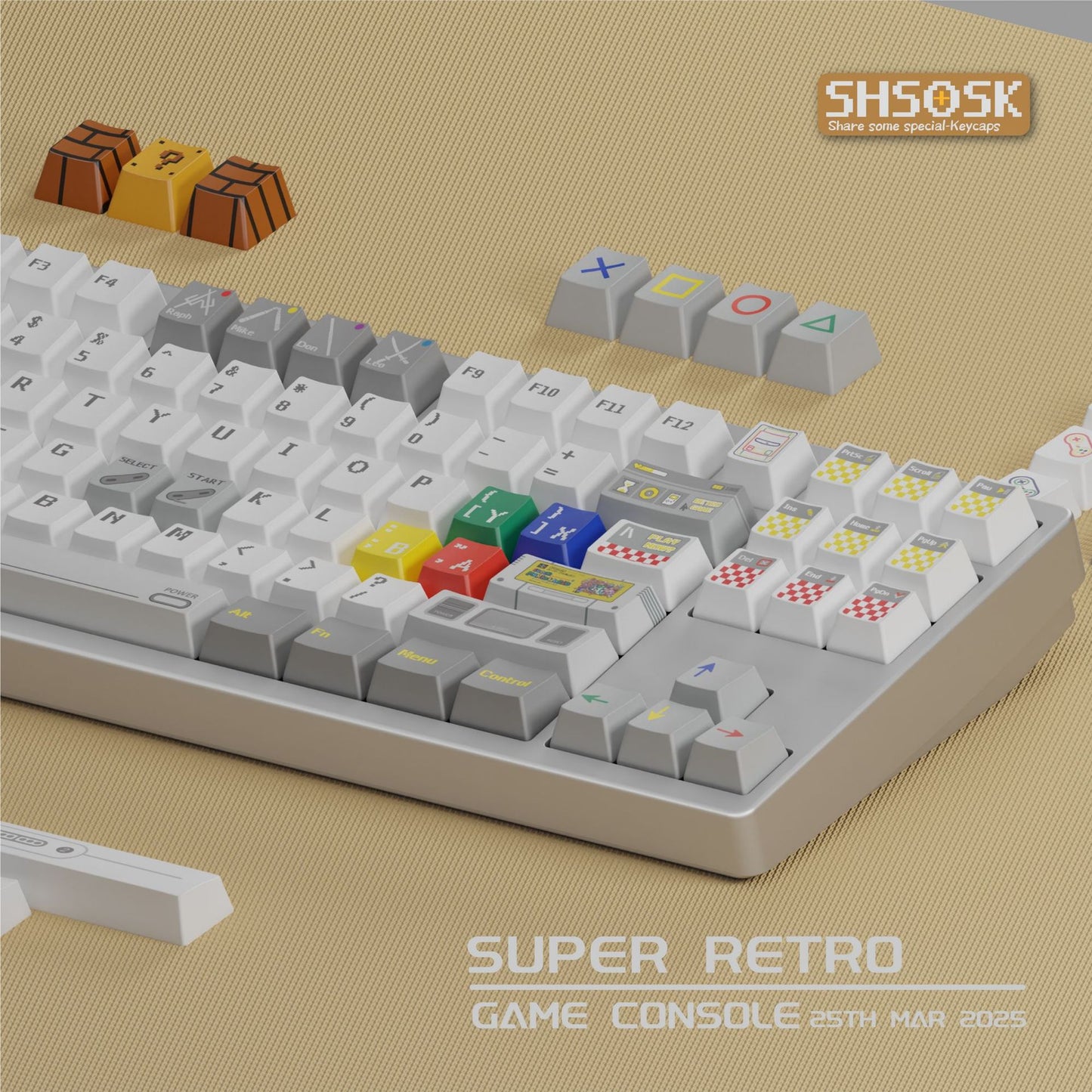 SHSOSK Super Retro Console 1.7mm PBT Keycaps Set