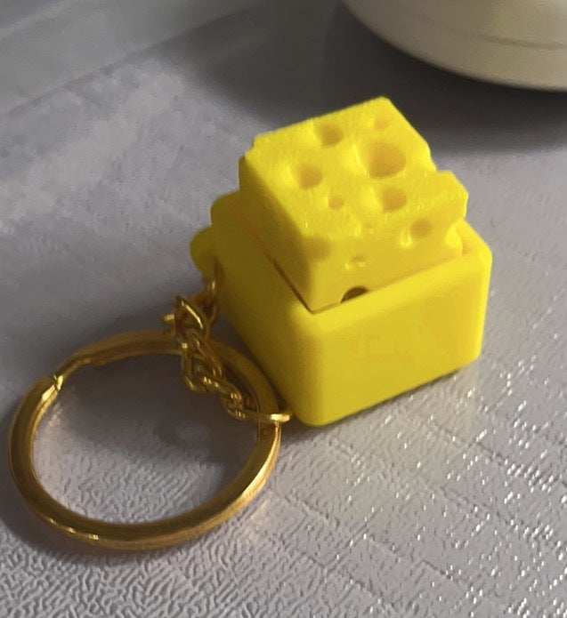 Cheese Themed Switch Tester Fidget Keychain With Switch