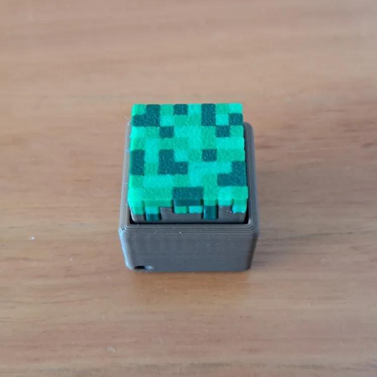 Minecraft Themed Switch Tester Keychain with Switch -Moss Block