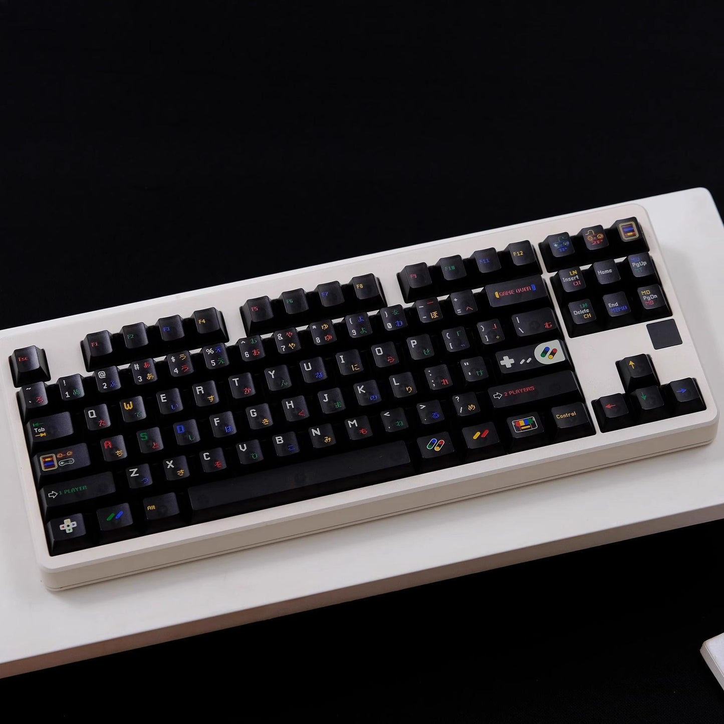 Super Nintendo Retro Transparent UV PC Keycaps Set -Dark