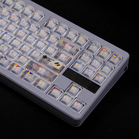 Super Nintendo Retro Transparent UV PC Keycaps Set - Clear