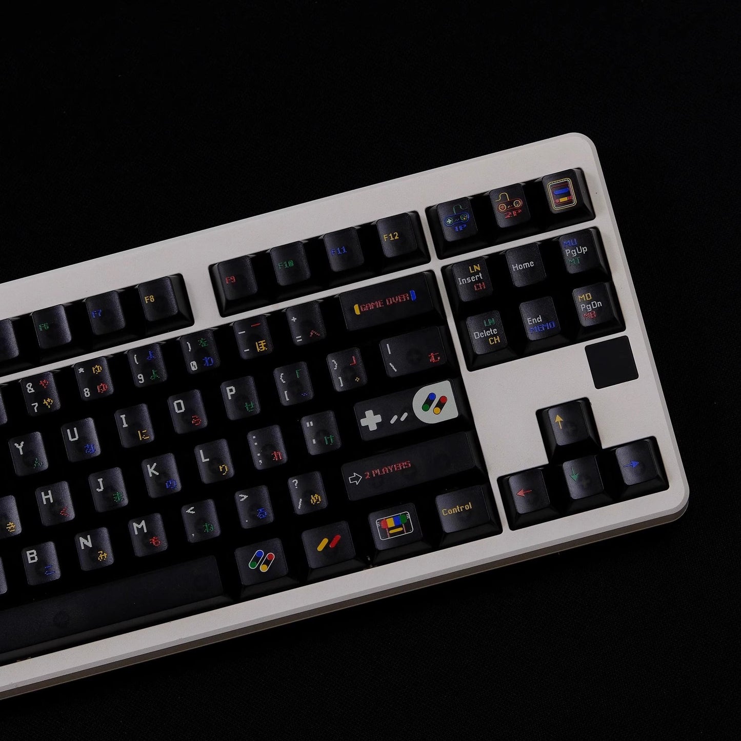 Super Nintendo Retro Transparent UV PC Keycaps Set -Dark