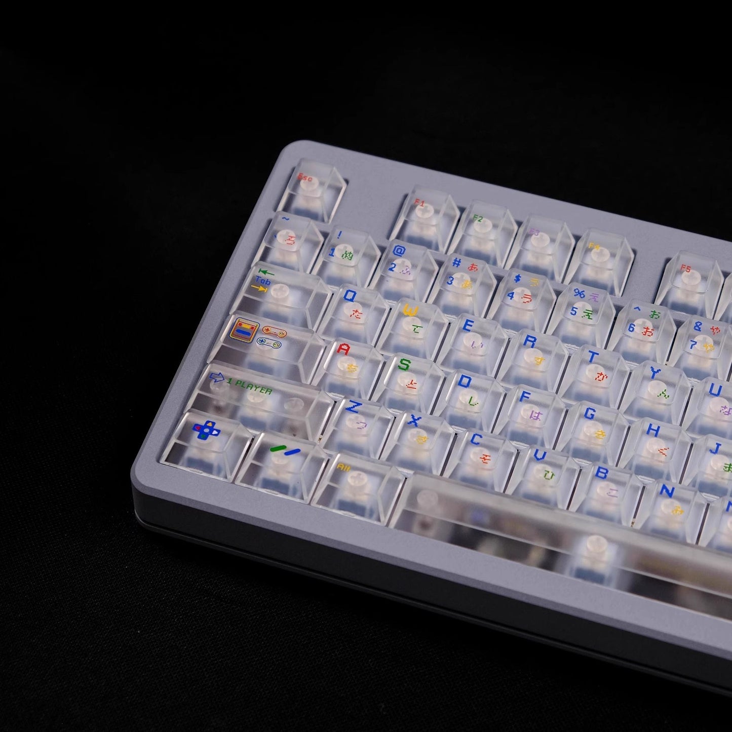 Super Nintendo Retro Transparent UV PC Keycaps Set - Clear