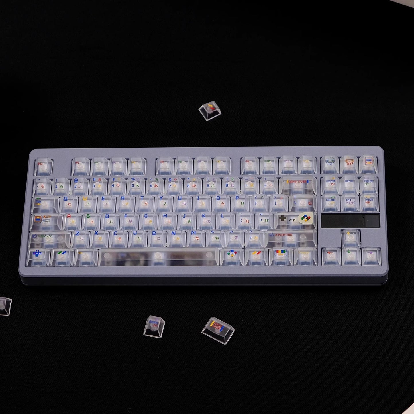Super Nintendo Retro Transparent UV PC Keycaps Set - Clear