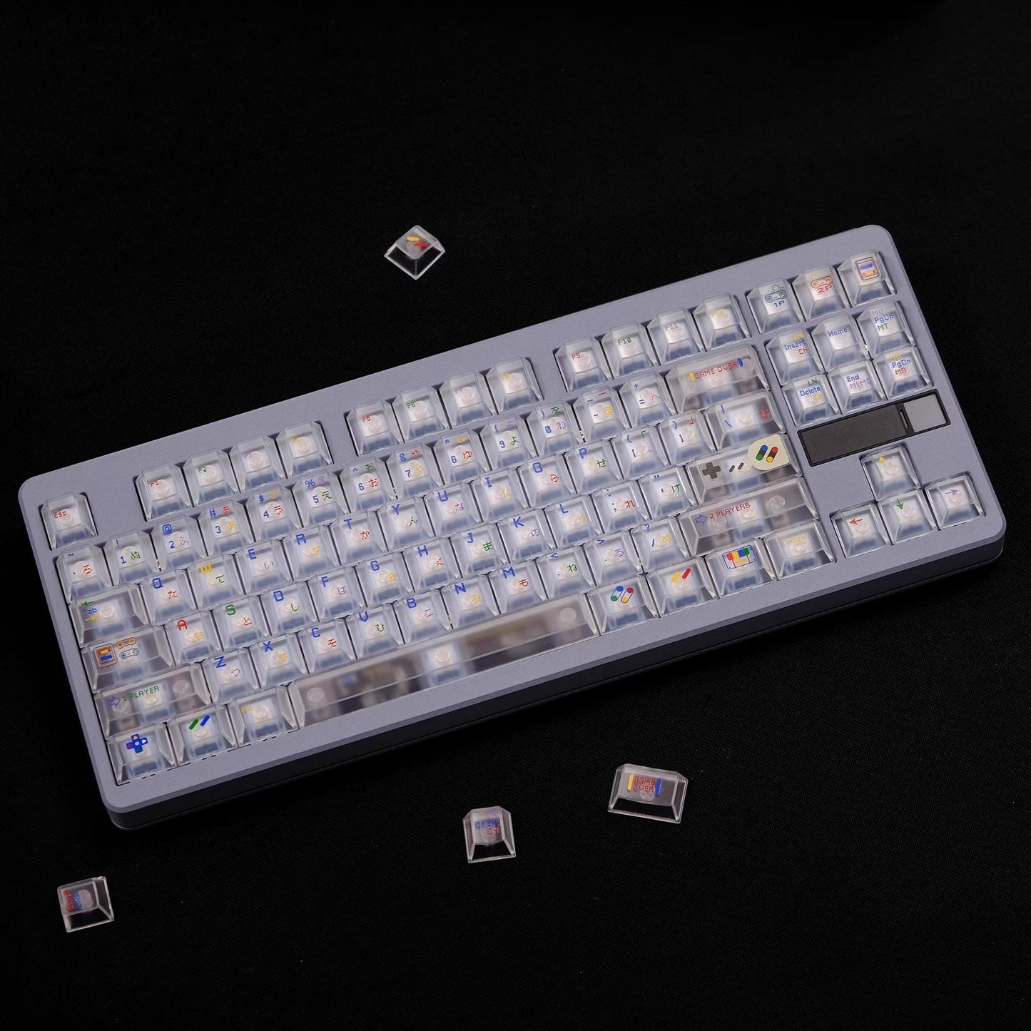 Super Nintendo Retro Transparent UV PC Keycaps Set - Clear