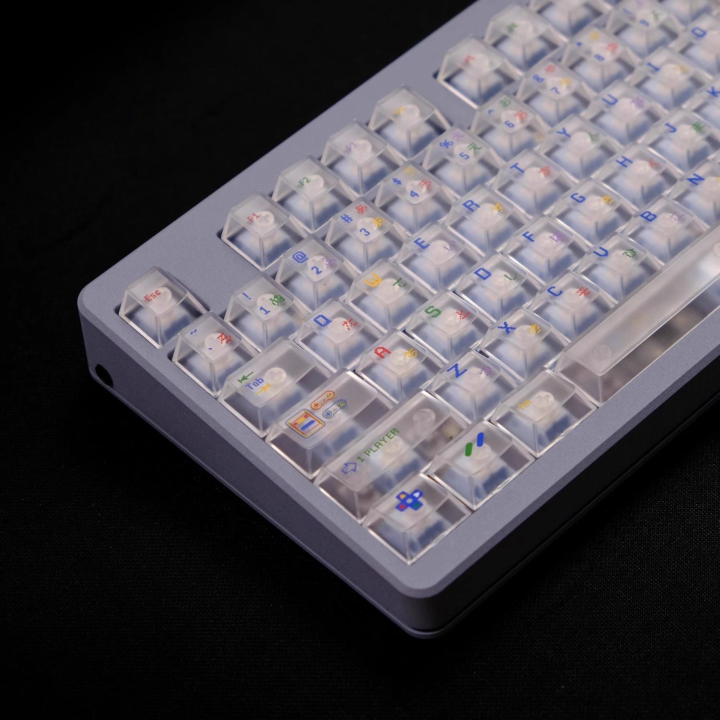 Super Nintendo Retro Transparent UV PC Keycaps Set - Clear