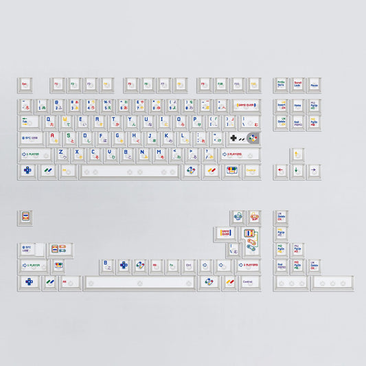 Super Nintendo Retro Transparent UV PC Keycaps Set - Clear