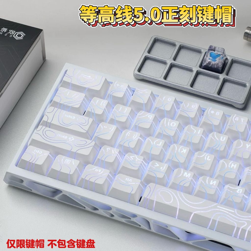 Shinethrough Topographic Top Legends PBT Keycaps Set