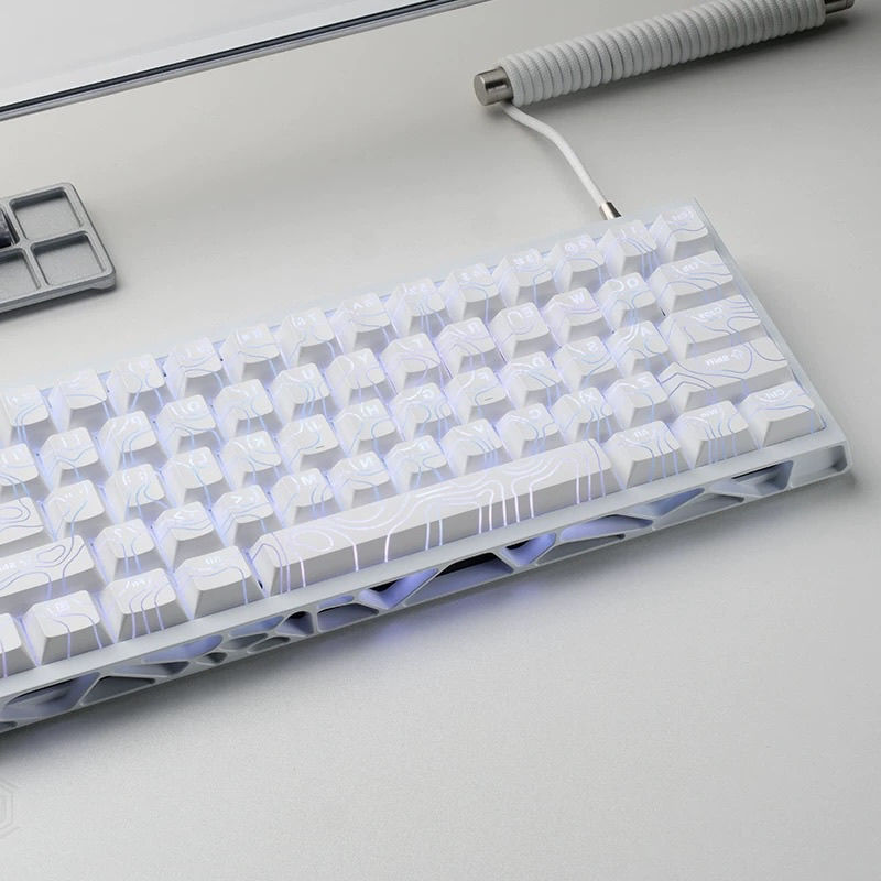Shinethrough Topographic Top Legends PBT Keycaps Set