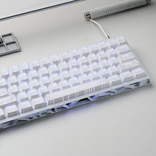 Shinethrough Topographic Top Legends PBT Keycaps Set