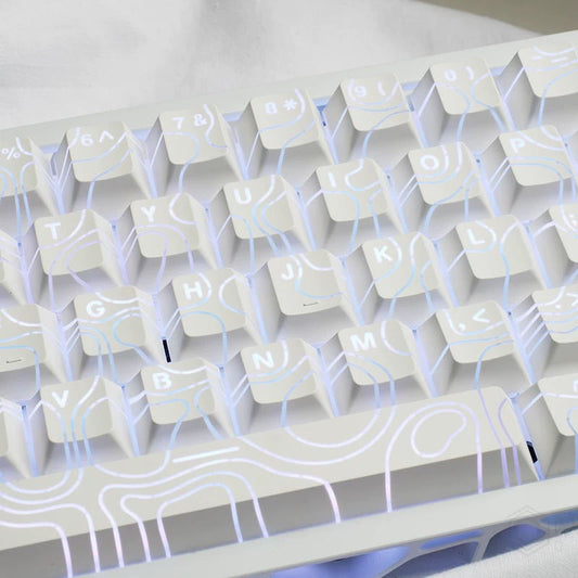 Shinethrough Topographic Top Legends PBT Keycaps Set