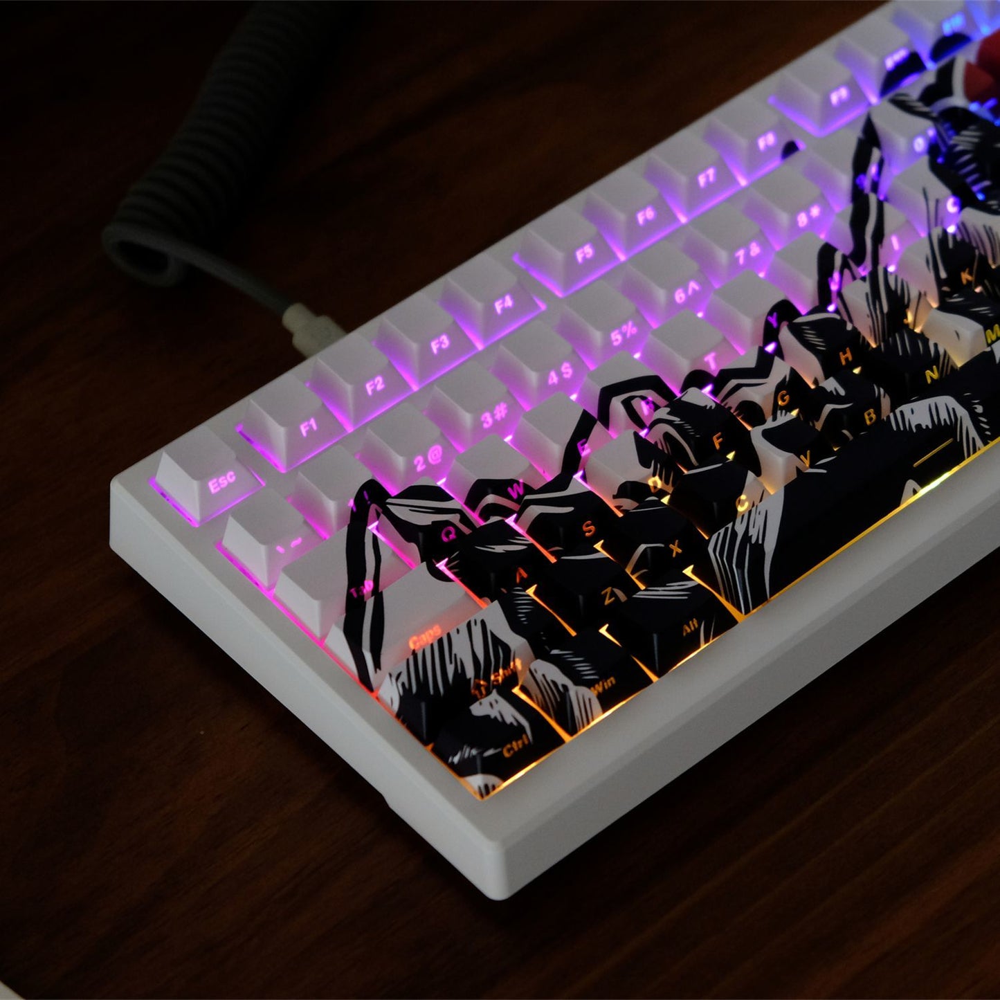 Akatsuki Cherry Profile Side Engraved PBT Keycaps Set