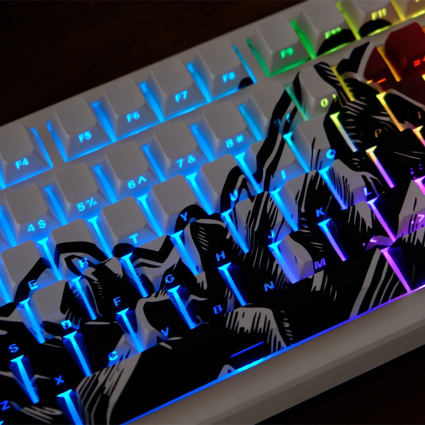 Akatsuki Cherry Profile Side Engraved PBT Keycaps Set