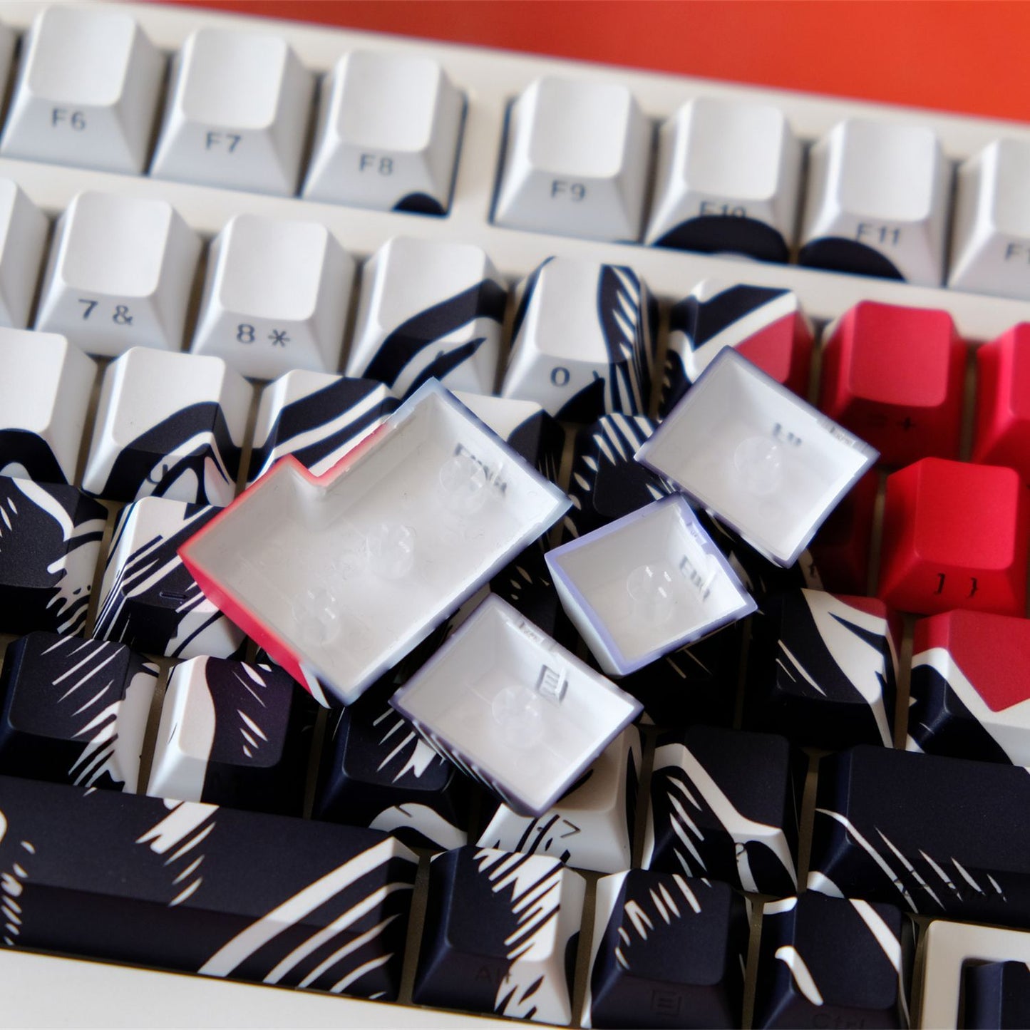 Akatsuki Cherry Profile Side Engraved PBT Keycaps Set