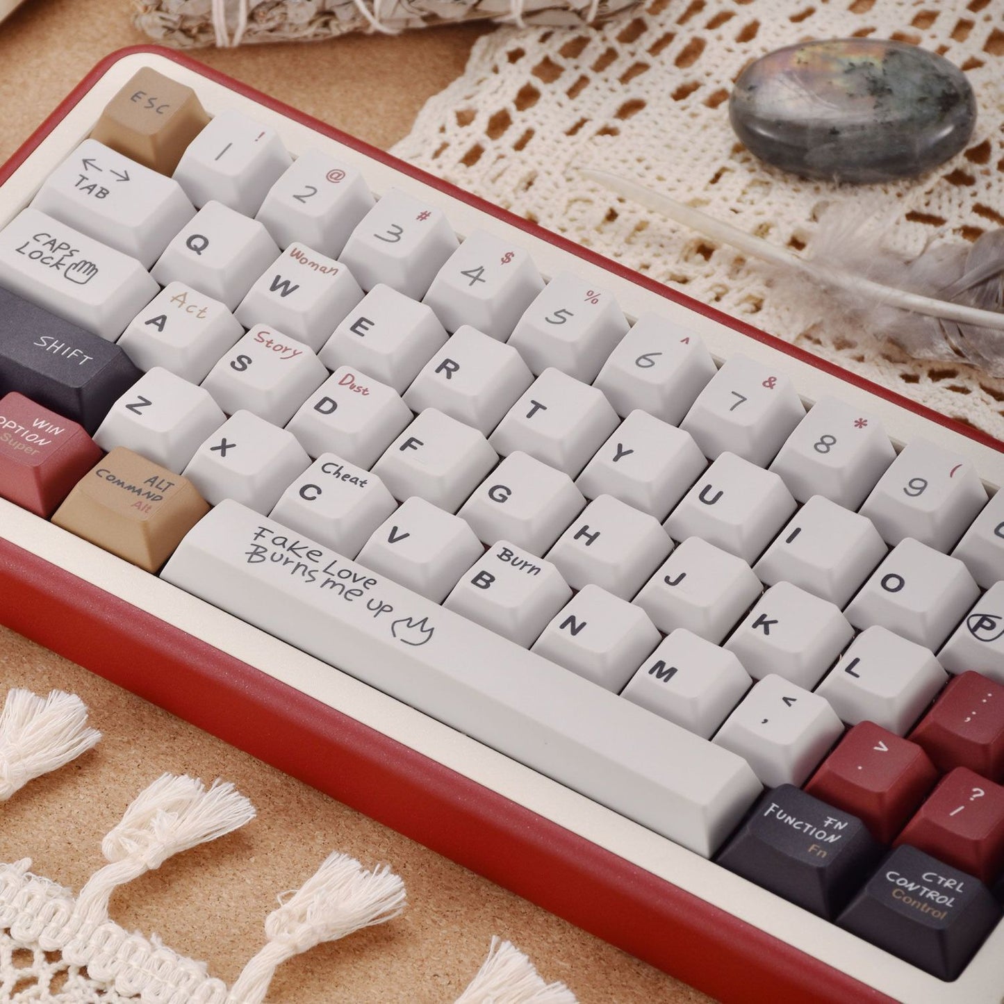 Womier Fake Love Cherry Profile 130+ Keys Keycaps Set