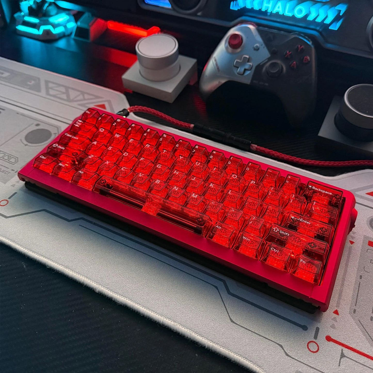Red Transparent PC Cherry Profile 120+ Keys Keycaps Set