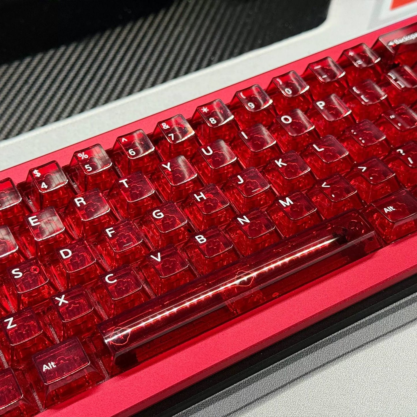 Red Transparent PC Cherry Profile 120+ Keys Keycaps Set