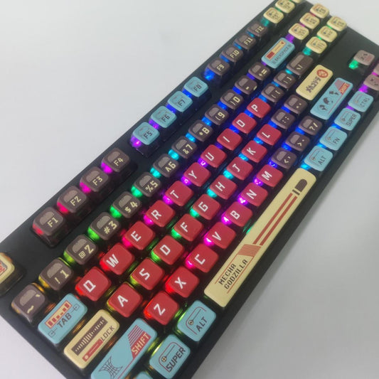 Mecha Godzilla Clone PBT PC MDA Profile 119 Keys Pudding Keycaps Set