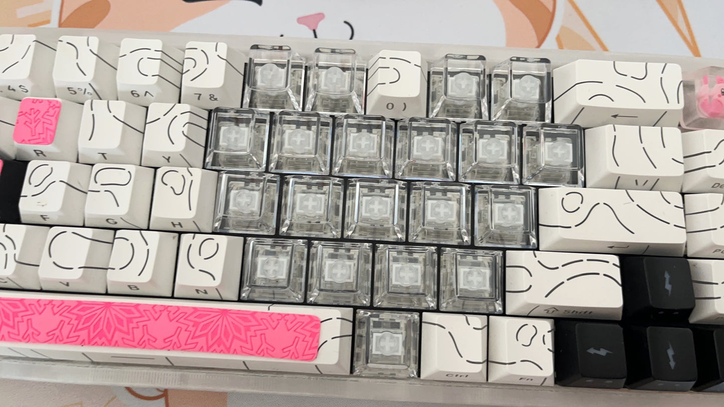 Transparent Heart Set Keycaps - 20 Keys
