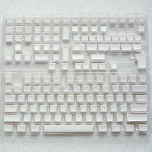 Kbdiy White Marble Semi Transparent SA Profile 120+ Keys PBT Keycaps Set