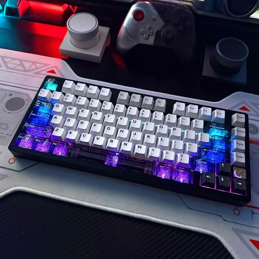 Purple Transparent Keycaps - Set of 26 Keys