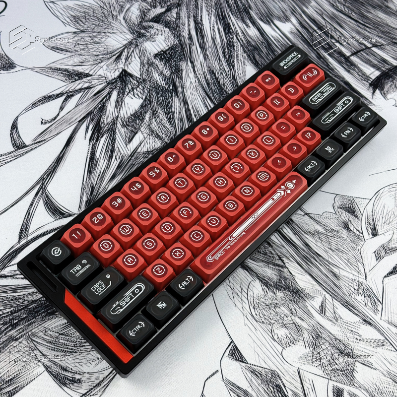 Red MAX Profile 2.0 PBT PC Shine-through Keycaps