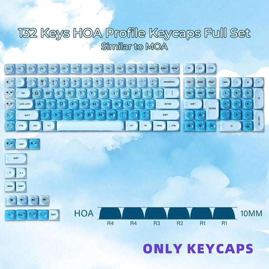 XVX Jelly Semi Transparent HOA Profile 120+ Keys Keycaps Set
