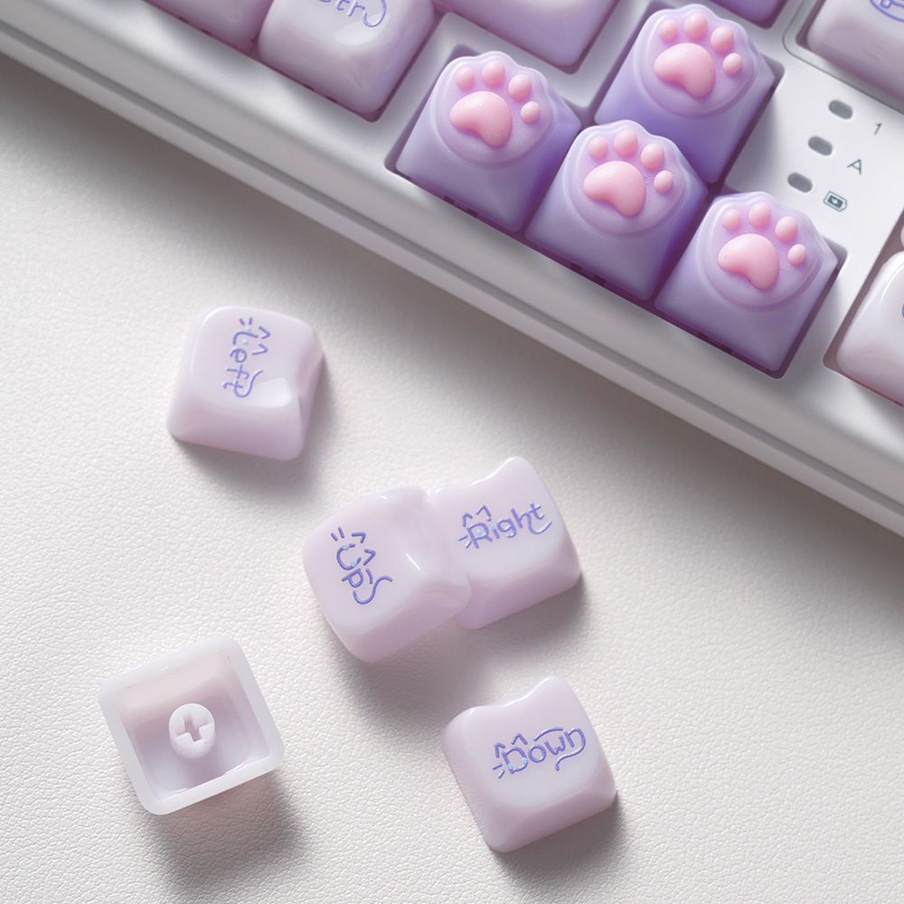 XVX House Ragdoll Cat MAO Profile PC UV Semi Transparent Keycaps Set