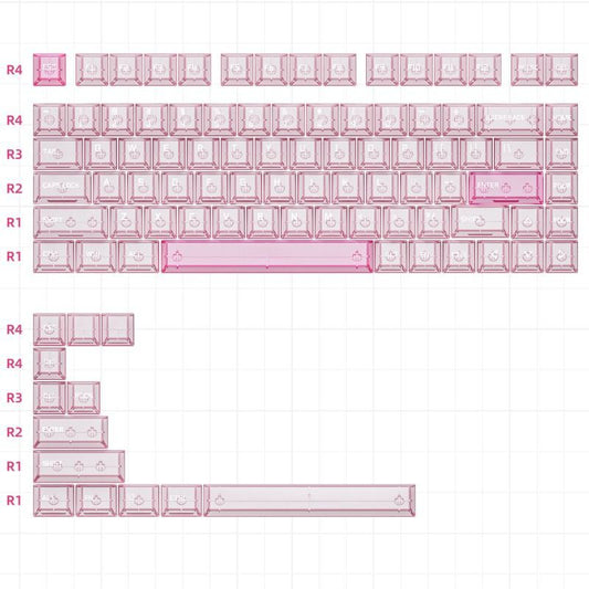 Popkeys Premium Transparent Cherry 97 Keys Keycaps Set - Blush