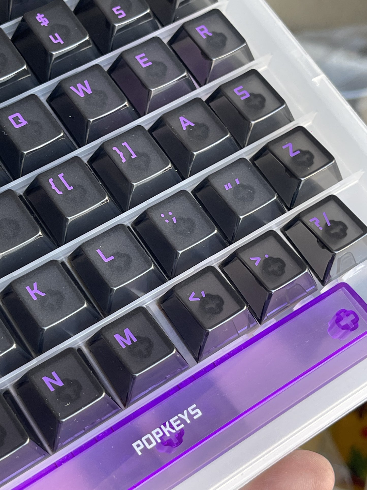 Popkeys Premium Transparent Cherry 97 Keys Keycaps Set - Violet
