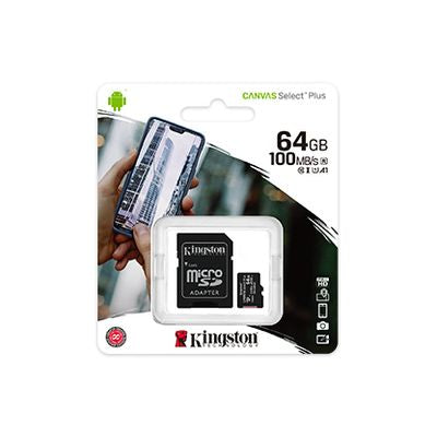 Kingston Canvas Select Plus MicroSD Memory Card with Adapter 64GB 128GB