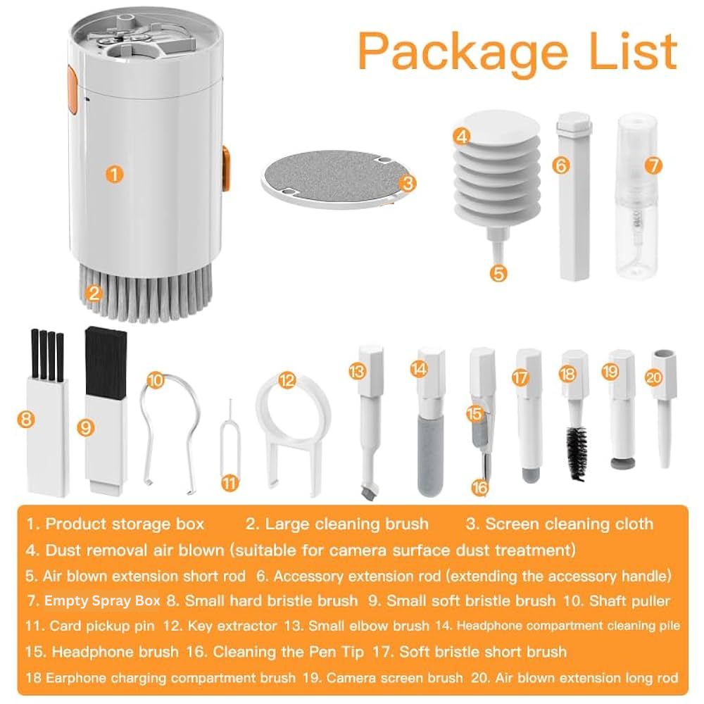 20-in-1 cleaning kit package list