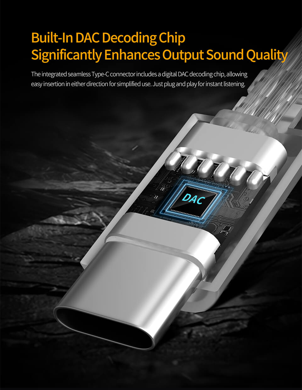 KZ Type-C OFC Silver Plated Earphone Cable with Mic