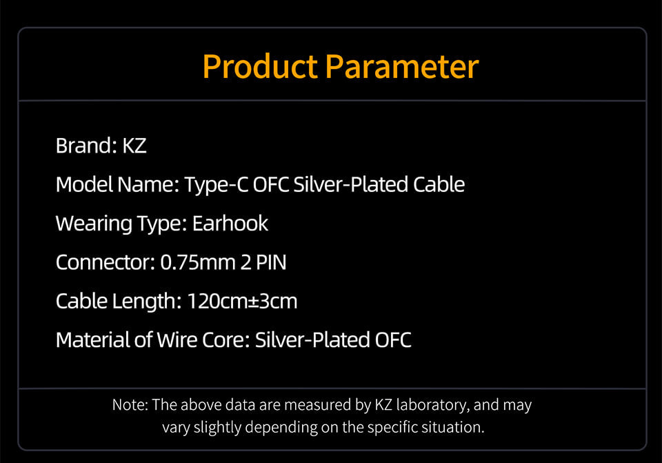 KZ Type-C OFC Silver Plated Earphone Cable with Mic