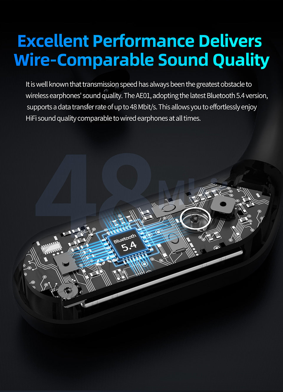 KZ AE01 Upgraded AAC ENC Wireless BT 5.4 Ear Hook for Hi-Fi IEMs