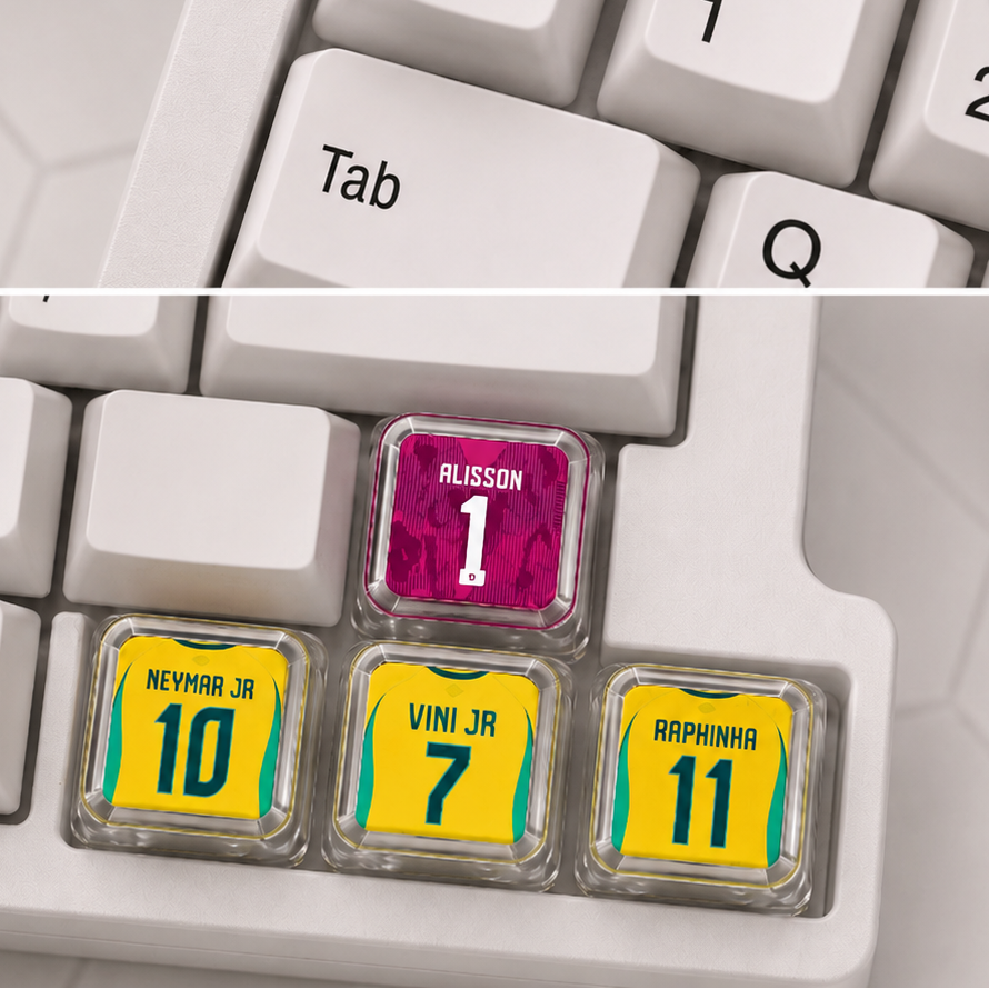 Brazil Home & Away Edition Football Jersey Caps XDA Profile - Set of 4 Keys