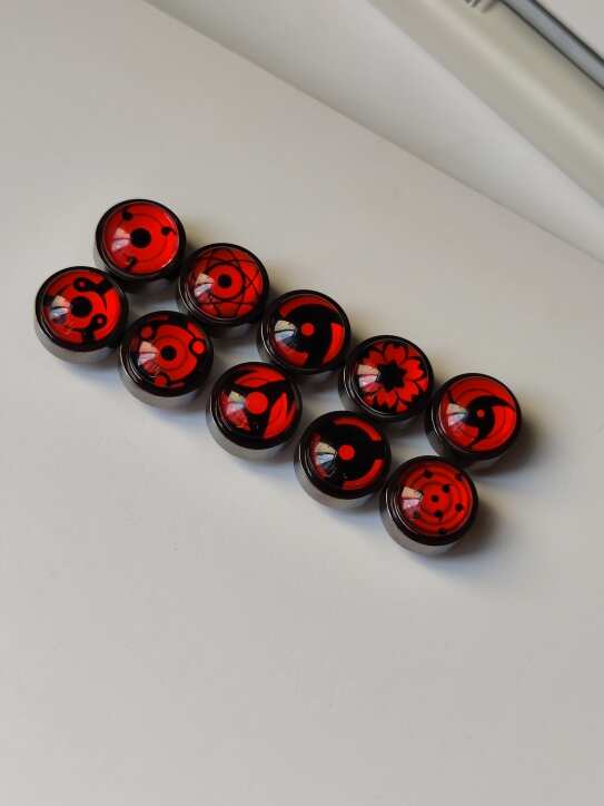 Naruto Sharingan Metal+ABS Round Keycaps - Set of 10 Keys