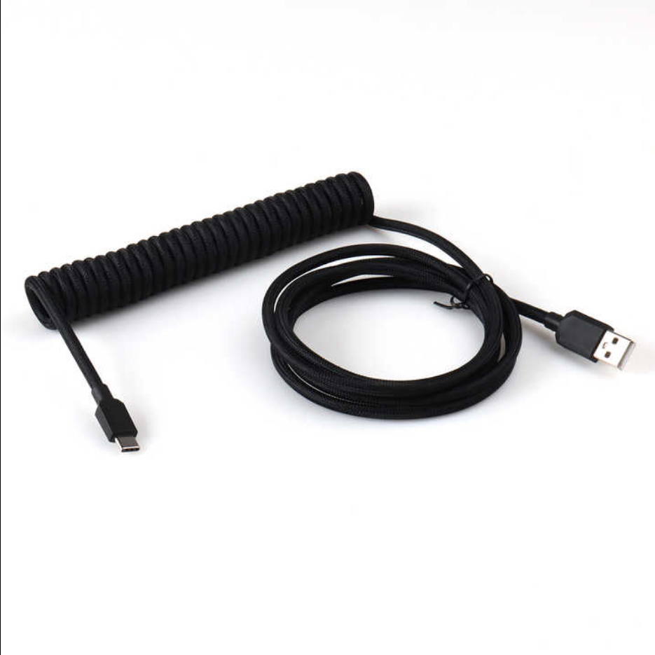 Non-Aviator Braided Coiled Cable Type-C Cable