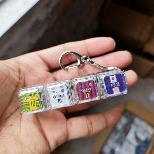 Neymar Edition Transparent Fidget Keychain with Jersey Keycaps - 4 Key