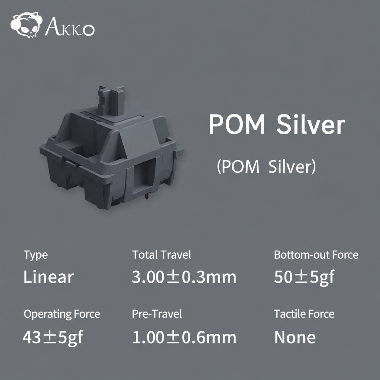 Akko POM Silver 3pin Gaming Linear Switch Actuation Force Gaming Bangladesh
