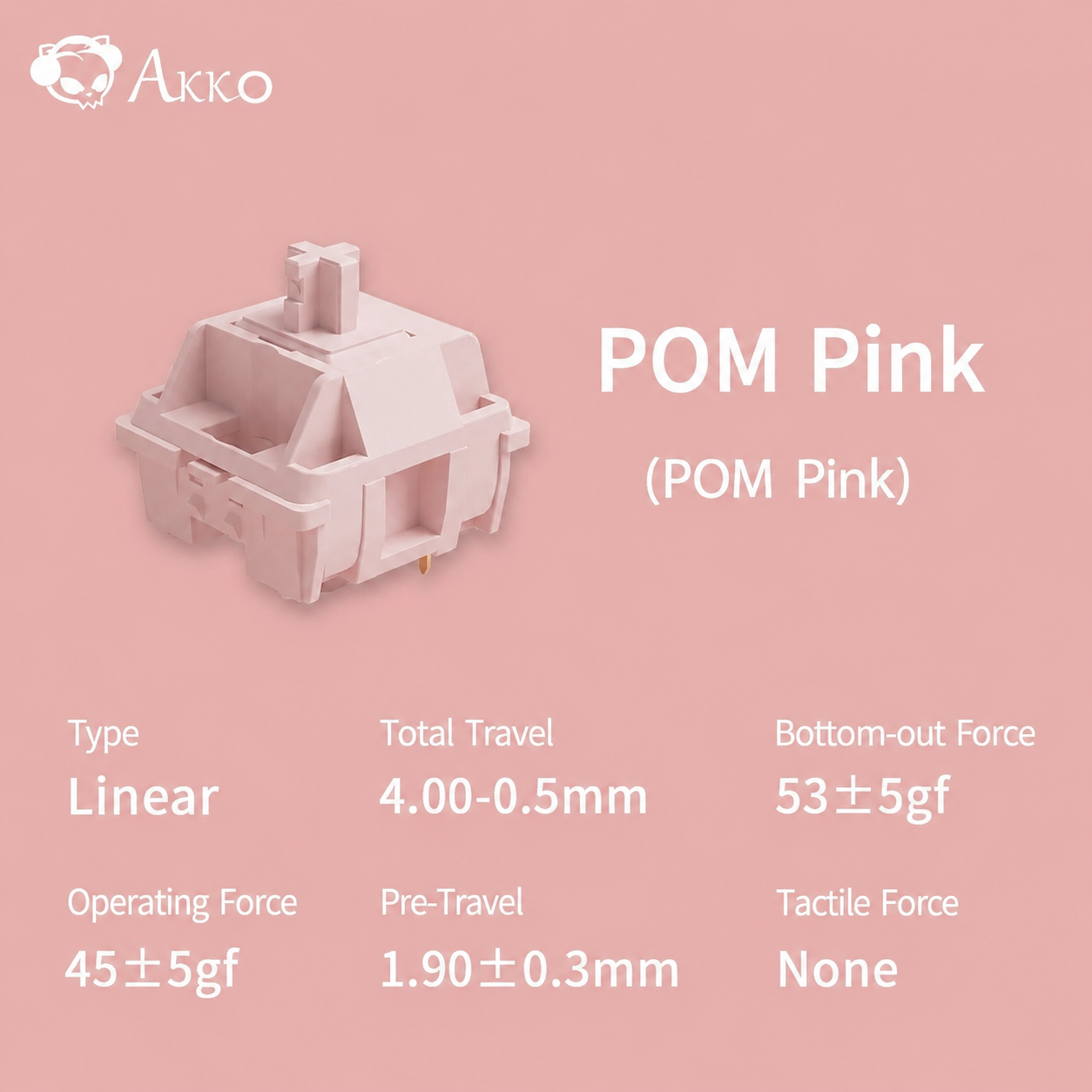 Akko POM Pink Linear Switch Actuation force, buy now in Bangladesh